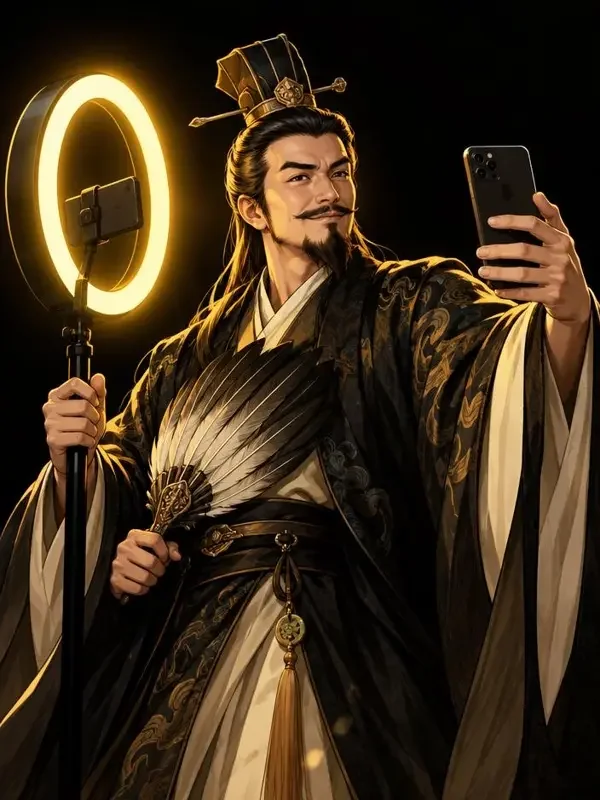 魔改三国：诸葛亮开直播短剧封面，古装题材魔改短剧